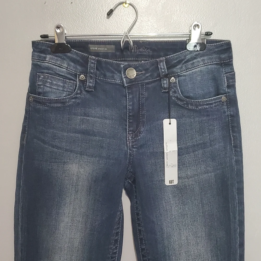 NWT Kut from the Kloth Stevie Straight Leg Womens Blue Jeans Size 2 - Picture 2 of 10